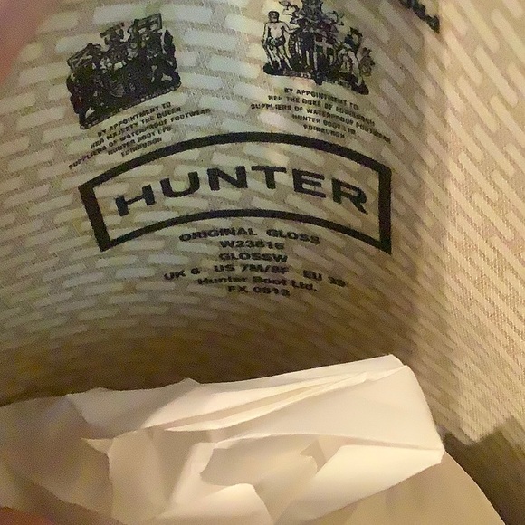 Tall shiny Hunter boots
